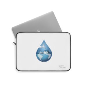 Water Droplet Laptop Sleeve – White